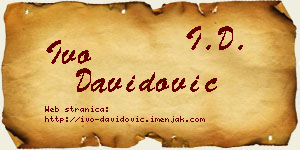 Ivo Davidović vizit kartica